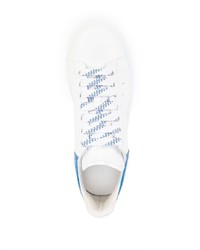 Baskets basses en cuir blanc et bleu Alexander McQueen