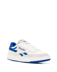 Baskets basses en cuir blanc et bleu Reebok