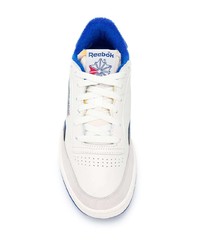 Baskets basses en cuir blanc et bleu Reebok