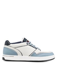 Baskets basses en cuir blanc et bleu PS Paul Smith