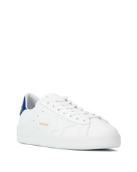 Baskets basses en cuir blanc et bleu Golden Goose