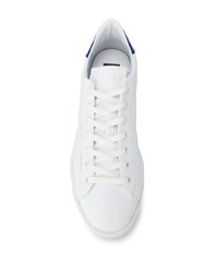 Baskets basses en cuir blanc et bleu Golden Goose