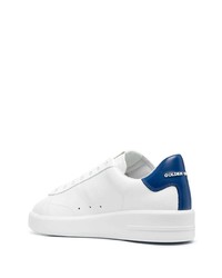 Baskets basses en cuir blanc et bleu Golden Goose