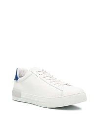 Baskets basses en cuir blanc et bleu Hogan