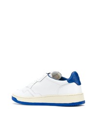 Baskets basses en cuir blanc et bleu AUTRY