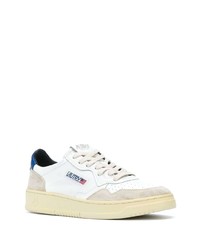 Baskets basses en cuir blanc et bleu AUTRY