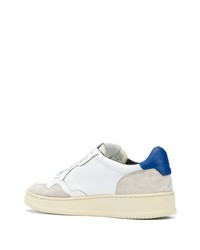 Baskets basses en cuir blanc et bleu AUTRY