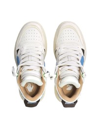 Baskets basses en cuir blanc et bleu Off-White