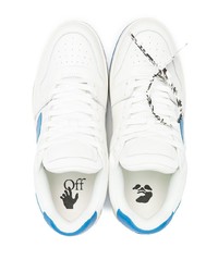 Baskets basses en cuir blanc et bleu Off-White