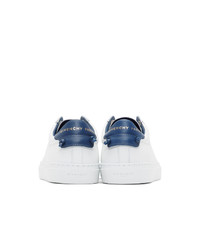 Baskets basses en cuir blanc et bleu Givenchy
