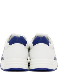 Baskets basses en cuir blanc et bleu Givenchy