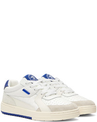 Baskets basses en cuir blanc et bleu Palm Angels