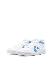 Baskets basses en cuir blanc et bleu Jordan