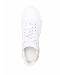 Baskets basses en cuir blanc et rose Alexander McQueen