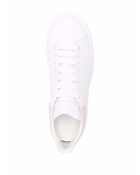 Baskets basses en cuir blanc et rose Alexander McQueen