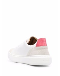 Baskets basses en cuir blanc et rose Buscemi