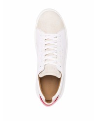 Baskets basses en cuir blanc et rose Buscemi