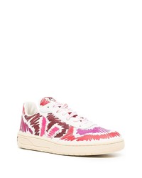 Baskets basses en cuir blanc et rose Marni