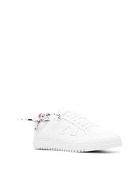 Baskets basses en cuir blanc et rouge Off-White