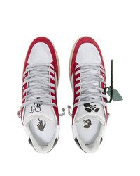 Baskets basses en cuir blanc et rouge Off-White