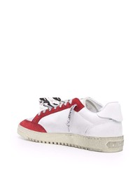 Baskets basses en cuir blanc et rouge Off-White