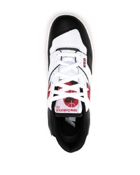 Baskets basses en cuir blanc et rouge New Balance