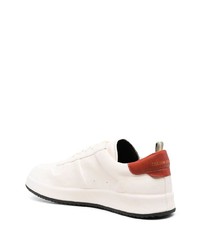 Baskets basses en cuir blanc et rouge Officine Creative