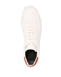 Baskets basses en cuir blanc et rouge Officine Creative