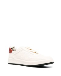 Baskets basses en cuir blanc et rouge Officine Creative