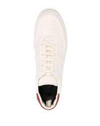 Baskets basses en cuir blanc et rouge Officine Creative