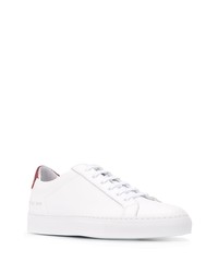 Baskets basses en cuir blanc et rouge Common Projects