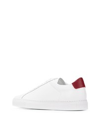 Baskets basses en cuir blanc et rouge Common Projects