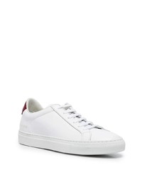 Baskets basses en cuir blanc et rouge Common Projects