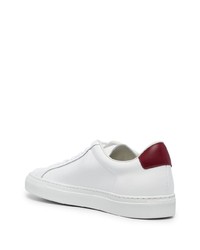 Baskets basses en cuir blanc et rouge Common Projects