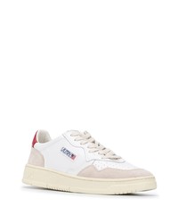 Baskets basses en cuir blanc et rouge AUTRY