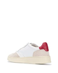 Baskets basses en cuir blanc et rouge AUTRY