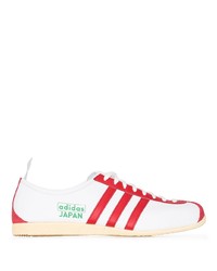 Baskets basses en cuir blanc et rouge adidas