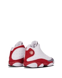 Baskets basses en cuir blanc et rouge Jordan