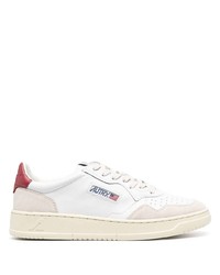 Baskets basses en cuir blanc et rouge AUTRY