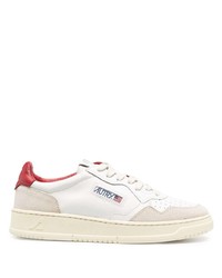 Baskets basses en cuir blanc et rouge AUTRY