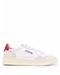 Baskets basses en cuir blanc et rouge AUTRY