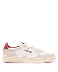 Baskets basses en cuir blanc et rouge AUTRY