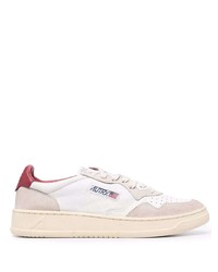 Baskets basses en cuir blanc et rouge AUTRY