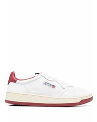 Baskets basses en cuir blanc et rouge AUTRY