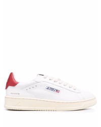 Baskets basses en cuir blanc et rouge AUTRY