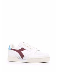 Baskets basses en cuir blanc et rouge Diadora