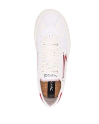 Baskets basses en cuir blanc et rouge Puraai