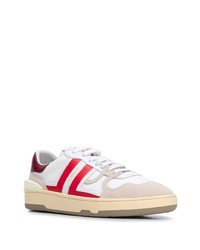 Baskets basses en cuir blanc et rouge Lanvin