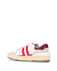 Baskets basses en cuir blanc et rouge Lanvin