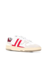 Baskets basses en cuir blanc et rouge Lanvin